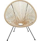 Kare Design Sessel Acapulco, Natur, Indoor und Outdoor Stuhl im Retro-Design, Gartenstuhl,...