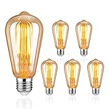 Uchrolls Edison Vintage Glühbirne, 5er Pack E27 6W LED Glühbirne Vintage Antike Glühbirne,...