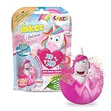 INKEE UNICORN | Badebombe Kinder mit Überraschung, Badekugel 100g mit Einhornfiguren, Pop-corn Duft