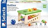 Selecta 62017 Battino, Klopfbank aus Holz, 22 cm, 10 Monate to 3 Jahre ,bunt