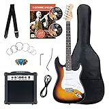 Rocktile Banger's Pack Komplettset E-Gitarre Sunburst (Verstärker, Tremolo, Tasche, Kabel, Gurt,...