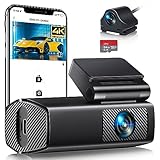 Dashcam Auto Vorne Hinten 4K/2,5K+1080P WiFi Auto Kamera, Loop-Aufnahme 170 ° Weitwinkel WDR, Super...