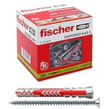 fischer DUOPOWER 6 x 50 S, Universaldübel mit Sicherheitsschraube, 2-Komponenten-Dübel,...