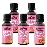 GymQueen Tasty Drops 5x30ml, Kalorienfreie, Zuckerfreie und Fettfreie Flavour Drops, Aroma Tropfen...