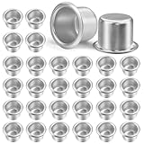 Aongray 20mm Kerzenhalter für Stabkerzen Silber,30 Stück Kerzentüllen Metall...