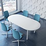 Weber Büro Profi Besprechungstisch oval 200 x 100 cm Optima 4-6 Pers. Konferenztisch Meetingtisch