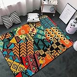 Modern Innen Fußmatte 100 X 200 cm Buntes Afrikanisches Patchwork,Kurzflor Teppiche rutschfest...