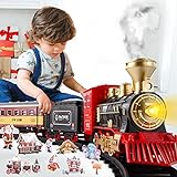TEMI Spielzeug Zug für Kinder, Jungen, Mädchen ab 3 Jahren Eisenbahn mit Dampflokomotive,...