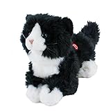Teddys Rothenburg Kuscheltier Katze miauend mit Stimme liegend schwarz/weiß 23 cm Plüschtier...