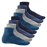Footstar Damen & Herren Kurzschaft Socken mit Frottee-Sohle (8 Paar) Sneak It! - Jeans 47-50