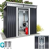 GARDEBRUK® L Metall Gerätehaus 2m² mit Fundament 200x125x180cm 2 Fenster Anthrazit...