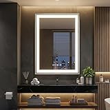 YOURLITE Spiegel mit Beleuchtung, 70x50cm, Badspiegel mit Beleuchtung Touch-Schalter, LED Spiegel...