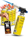 Magnum® Gasbrenner inkl. 8 Gaskartuschen - robuster Bunsenbrenner mit Kartuschen 1-flammig –...