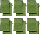 REDBEST Waschhandschuh Chicago 12er-Pack Walk-Frottier grün Größe 15x21 cm