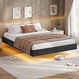 KIMENICH Bett 140 x 200 cm, Bettrahmen, Bett mit LED Beleuchtung, Schwebender visueller Effekt,...