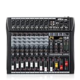 ZRAMO ZM80 Audio Interface Mixer 8 Kanal Studio Karaoke Mischpult mit Bluetooth USB und 48V...