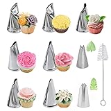 Spritztüllen Blumen Set, 10-teilig spritztüllen edelstahl Edelstahl Torten Dekoration Set Kuchen...