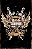 AshBro Ride The Legend Harley Davidson Garagen-Dekor, Vintage-Blechschild, Retro-Blechschild,...