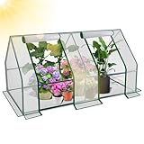 ISOISL Gewächshaus Klein mit UV-beständige PE-Plane Foliengewächshaus Platzsparend Treibhaus aus...