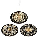 DELAESI Räucherstäbchen Halter 3 Stück Incense Holder 9 Loch Räucherstäbchenhalter Schwarz...