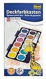 Idena 22061 Deckfarbkasten mit 12 Farben und 1 Tube Deckweiß, ideal für Kindergarten, Schule und...