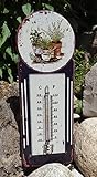 Gartenthermometer analoges Thermometer Metall - 29 cm gross - Blechschild Antik Design