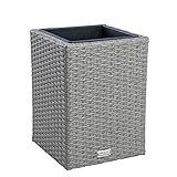 ESTEXO Polyrattan Blumentopf Übertopf Pflanztopf Blumenkübel Rattan Pflanzkübel Topf (40...