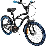 Actionbikes Kinderfahrrad Cruiser - 18 Zoll - V-Brake Bremsen - Freilauf - Kettenschutz -...