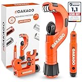 Gakago Rohrschneider Set 3-50mm mit Entgrater - Vielseitiger Rohrabschneider für alle gängigen...