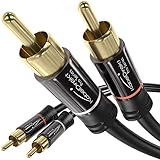 KabelDirekt – 0,5 m Cinch Kabel, Stereo Audio 2 x 2 Cinch besonders bruchfest & brillante...