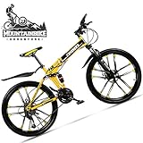 Wmmner Mountainbike 24 Zoll für Männer und Frauen Erwachsene, zusammenklappbares Mountainbike mit...