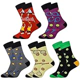 Jeasona 5 Paare Tennissocken Herren 43-46 Mit Motiv Tennis Geschenke für Männer Lustig Geschenke...