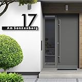 Hausnummernschild City von EDS-Werbemedien - Hochwertiges Hausnummer Schild in Edelstahl-Design -...