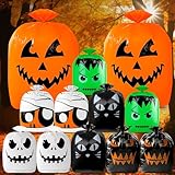 Halloween-Kürbis-Rasen-Blattbeutel mit Bindebändern, groß, wiederverwendbar, Kunststoff, für...