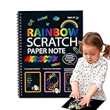 Buntes Kratzbuch für – 10 Seiten Kreatives Kunstpapier mit dickem Karton | geruchlose Tinte auf...