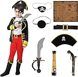 Luchild Piratenkostüm Kinder Jungen Augenklappe Pirat Kinder 11ps Piratenkostüm Kinder 3-8 Jungen...