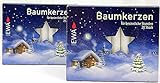 OLShop AG 2er Pack Baumkerzen weiß ca. 13 x 105 mm (2 x 20 Stück) Weihnachtskerzen,...