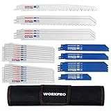 WORKPRO Sägeblatt Set für Holz & Metall & Kunststoff 32-teilige Säbelsägeblätter mit Handtasche...