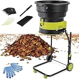 Elektrischer Laubmulcher Gartenhäcksler Tragbarer Klingenloser Gartenhäcksler mit Rädern, 8000...