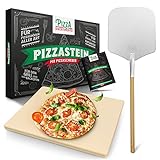 Pizza Divertimento - DAS ORIGINAL - Pizzastein für Backofen & Gasgrill – inkl. Pizzaschieber –...