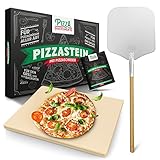 Pizza Divertimento - DAS ORIGINAL - Pizzastein für Backofen & Gasgrill – inkl. Pizzaschieber –...