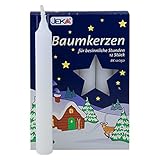 OLShop AG 2er Pack Baumkerzen weiß ca. 15 x 125 mm (2 x 12 Stück) Weihnachtskerzen,...