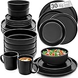 SÄNGER Madeira | Kombiservice 6 Personen, Teller Set matt Kaffeebecher Pastaschalen 30 tlg,...