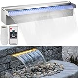 VEVOR Wasserfall LED 45cm Edelstahl APP Kontrolle Multi-Farben LED-Licht 18 Arte Farben Wasserfall...