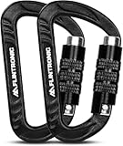 flintronic Karabiner mit Schraubverschluss, 2PCS 12KN Karabinerhaken Schraubverschluss, Karabiner...