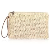 Molain Damen Stroh Clutch Bag Sommer Strand Tasche Handtasche Wristlet Tasche Stroh Clutch Purse...