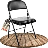 Klappstuhl gepolstert Klappstühle schwarz Metall Stuhl mit Kunstlederbezug robust bis 130 kg...