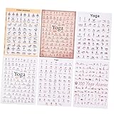 HONITANO 6 Stück Yoga Posen Poster Teiliges Canvas Yoga Workout Chart Wanddeko für Zuhause Büro...