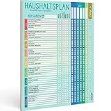 PACKLIST® Haushaltsplan Putzplan für Familien mit Kindern oder WG mit Aufgaben - Haushaltsplaner...