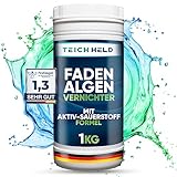 TeichHeld Fadenalgenvernichter teich [360° Schutz für Fische] 1kg Extra schnell & effektiv Dank...